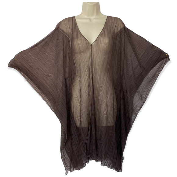 SHAN Sheer Brown Swim Coverup - Picture 2 of 10